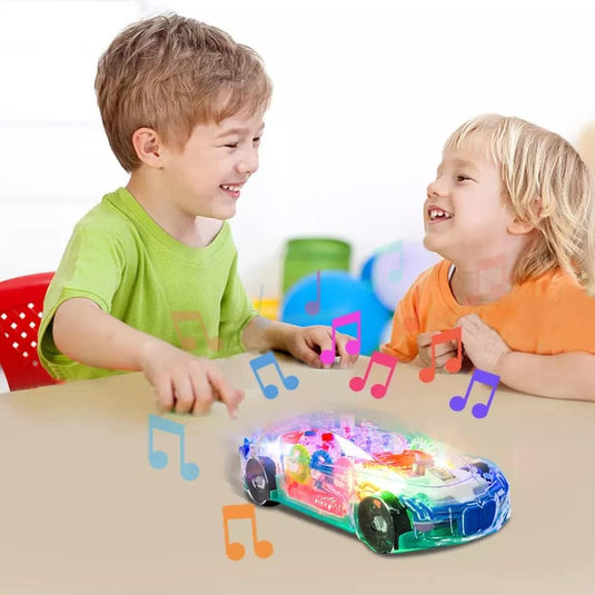 (FREE HOME DELIVERY) Transparent 3D Gear Racing Car Toy β Light & Sound Educational Toy for Kids