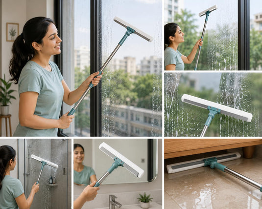 ( FREE HOME DELIVERY ) Multifunctional Magic Broom Sweeper Magic Broom Silicone Floor Wiper-180° Rotating Squeegee