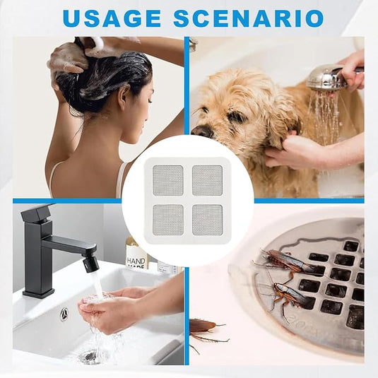 (Pack Of 5) Disposable Drain Hair Catcher Mesh Stickers With Free Shipping