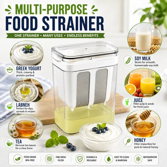 ( FREE HOME DELIVERY ) Homemade Greek Yogurt Maker 1100ml | Multipurpose Food Filter Strainer