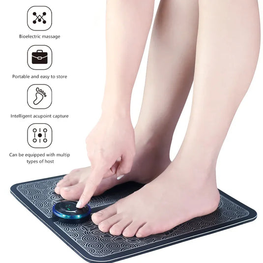 Rechargeable Portable EMS Electric Foot Massage Pad Feet Simulator