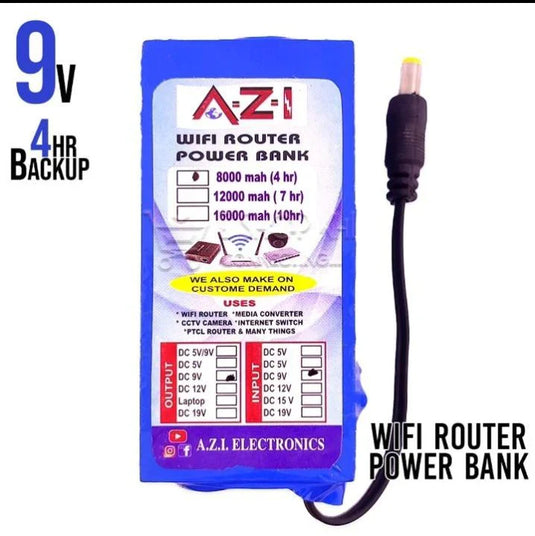 WiFi Router UPS Power Bank 9 Volts - 4 Hours Guaranteed Backup - Tp Link Tenda PTCL & Other Routers