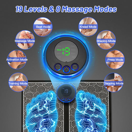 Rechargeable Portable EMS Electric Foot Massage Pad Feet Simulator
