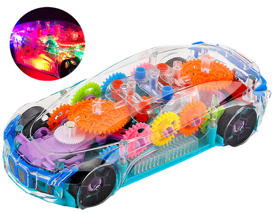 (FREE HOME DELIVERY) Transparent 3D Gear Racing Car Toy β Light & Sound Educational Toy for Kids