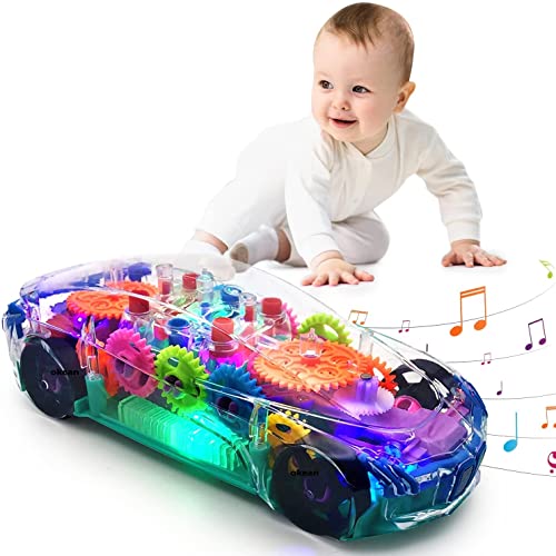 (FREE HOME DELIVERY) Transparent 3D Gear Racing Car Toy β Light & Sound Educational Toy for Kids