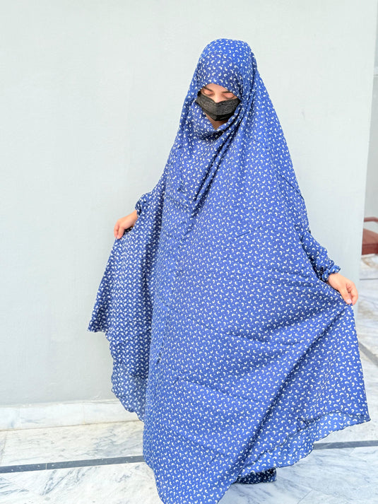 Full Coverage Printed Namaz Chadar with Sleeves-Full Length