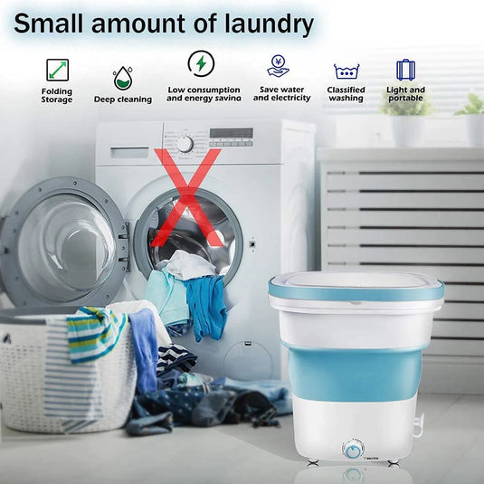 Portable Mini Folding Washing and Spin Dryer Machine (Free home delivery)