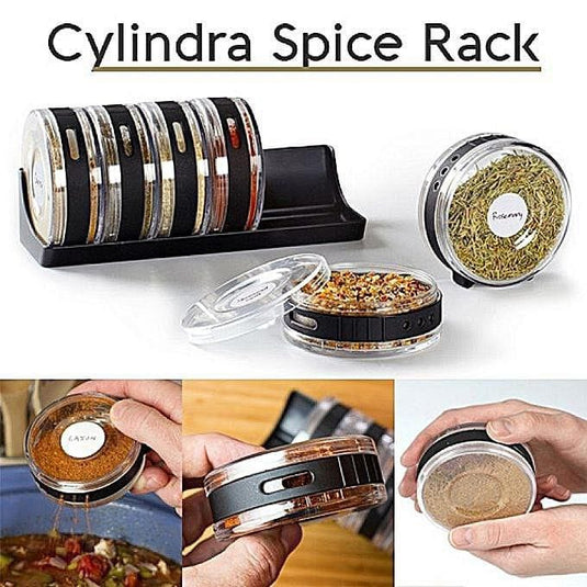 Cylinder Spice Rack Seasonings Tray-Set Of 6