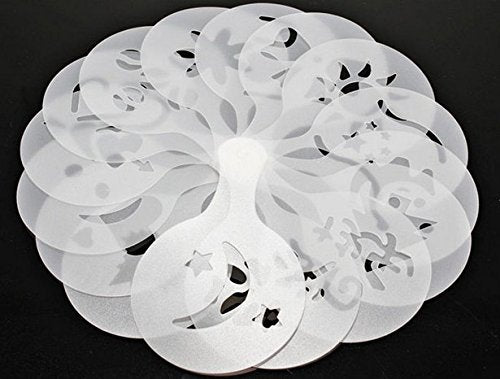 Pack Of 32 Coffee Decorating Stencils, Create Professional Designs