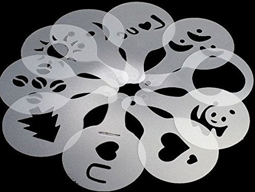 Pack Of 32 Coffee Decorating Stencils, Create Professional Designs