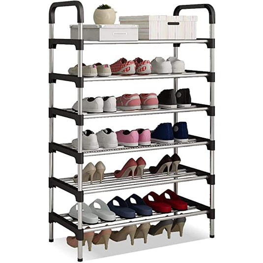 6 Layer shoe rack Tier Colored stainless steel Stackable shoe rack organizer