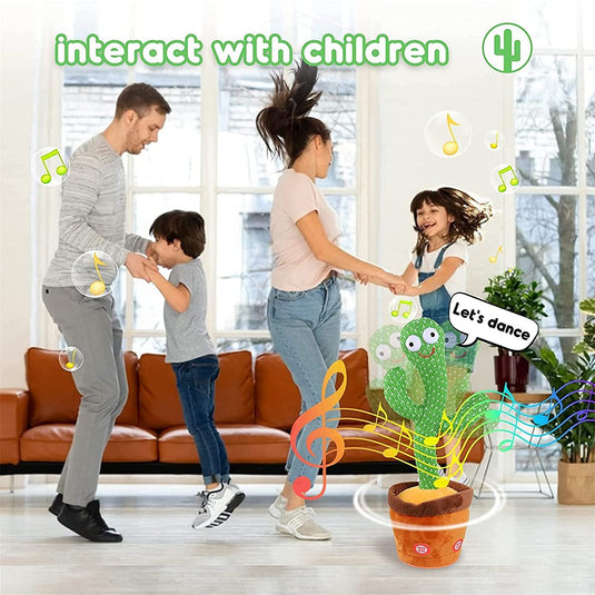 Dancing Cactus Toy with Recording - Rechargable /Cell Operated Plush Funny Electronic Shaking Cactus Singing Dancing