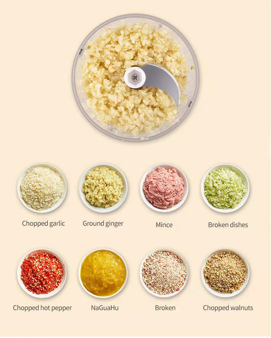 Wireless Rechargeable Electric Garlic Press Mini Meat Grinder Electric Chopper