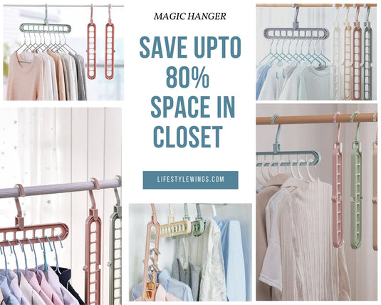 (Pack of 6) Adjustable Multipurpose Plastic Hangers