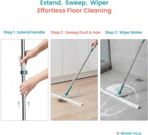 ( FREE HOME DELIVERY ) Multifunctional Magic Broom Sweeper Magic Broom Silicone Floor Wiper-180° Rotating Squeegee