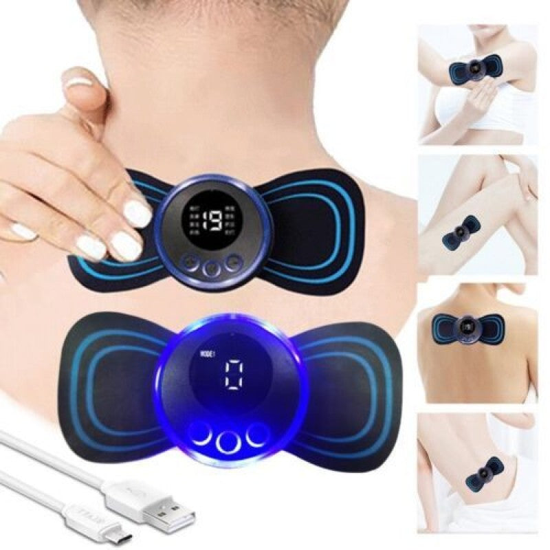 Rechargeable EMS Mini butterfly Massage Pad  for Muscle Stiffness Soreness and Stress