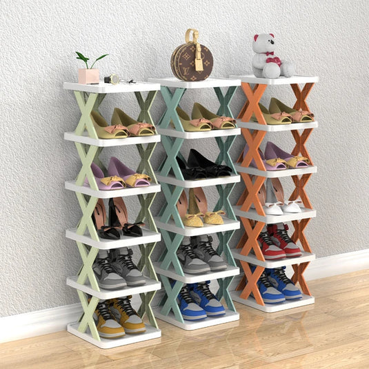 5 layer Folding Shoes Rack, Plastic Adjustable Shoe Rack