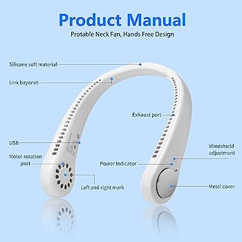 Rechargeable Portable Hanging Neck Fan