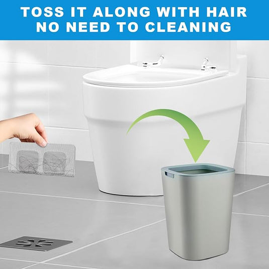 (Pack Of 5) Disposable Drain Hair Catcher Mesh Stickers With Free Shipping
