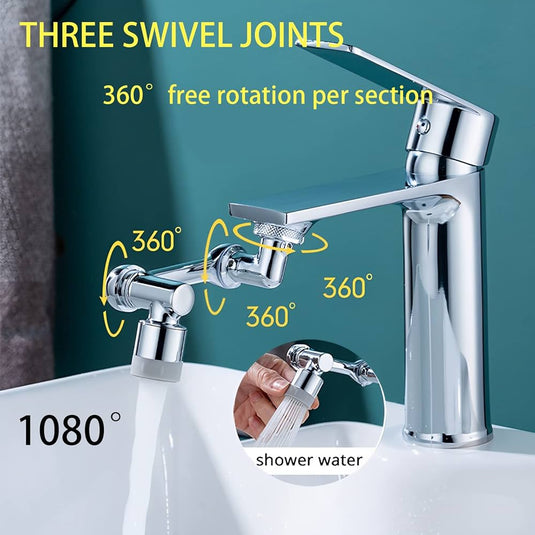 Universal 1080° Swivel Robotic Arm Extension Faucet Aerator Rotatable Foldable Faucet Sink Extender Plastic