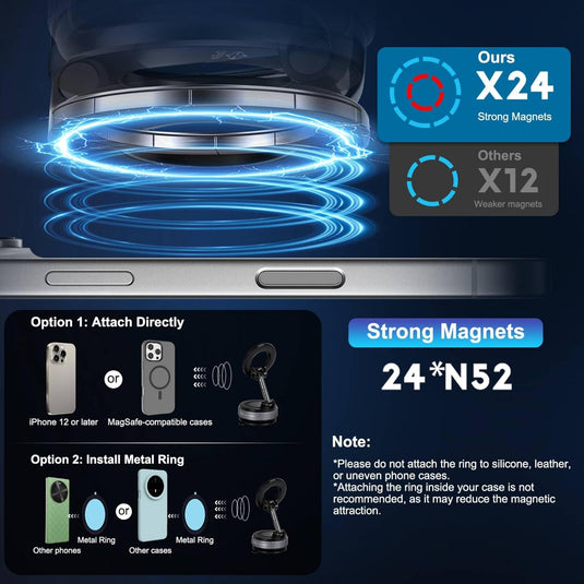 360° Magnetic Car Phone Holder – Strong Grip Mount (Free Home Delivery)
