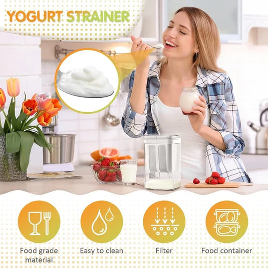 ( FREE HOME DELIVERY ) Homemade Greek Yogurt Maker 1100ml | Multipurpose Food Filter Strainer