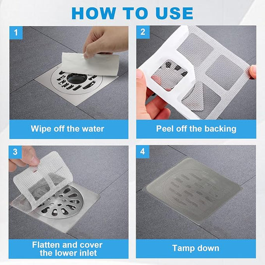 (Pack Of 5) Disposable Drain Hair Catcher Mesh Stickers With Free Shipping