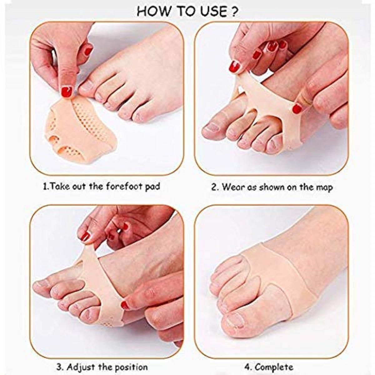 2 Pair (4PCS) Silicone gel Tip Toe Anti Heel Half breathable foot protectors super soft Feet Fingers Protector