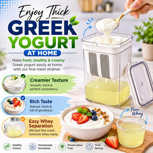 ( FREE HOME DELIVERY ) Homemade Greek Yogurt Maker 1100ml | Multipurpose Food Filter Strainer