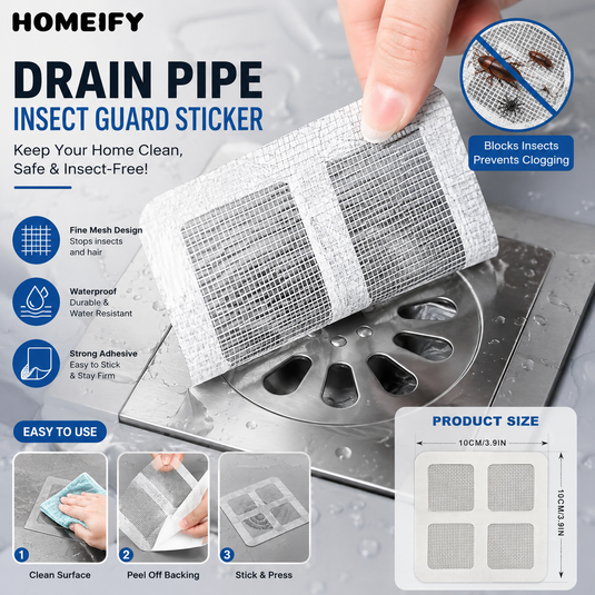 (Pack Of 5) Disposable Drain Hair Catcher Mesh Stickers With Free Shipping