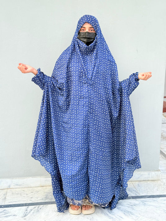 Full Coverage Printed Namaz Chadar with Sleeves-Full Length