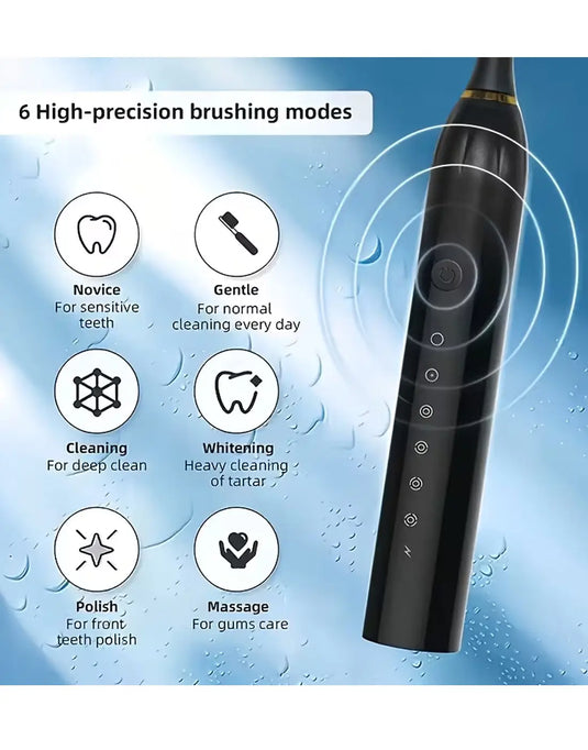 ( FREE HOME DELIVERY ) Rechargeable X3 Sonic Electric Tooth brush| USB Fast Charging Toothbrush with 6 Modes Deep Cleaning Whitening & Gum Care