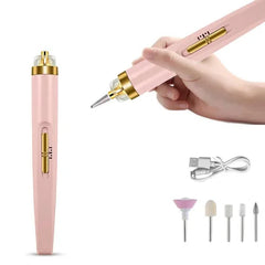 Rechargeable Flawless Salon Nail Finishing Touch Electric Nail Drill Bits File Tool Set