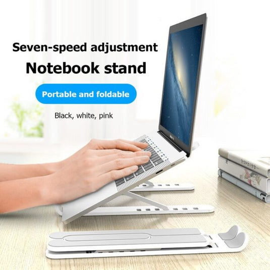 Laptop Stand - Foldable Non-slip Stand For Laptop And Tablet - Lightweight and Durable Plastic Laptop Stand