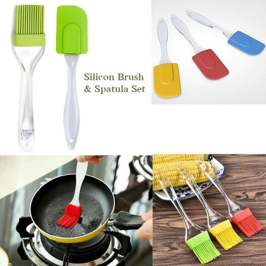 2 Pair(4PCS) silicone BBQ Oil Brush with Spatula