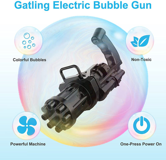 Gatling Automatic Soap Water Bubble Machine For Children Toddlers Indoor Outdoor Wedding Bubble