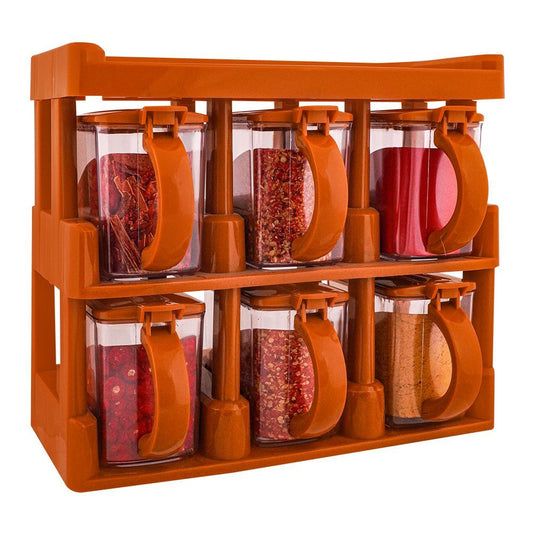 Master Chef 2-Tier Spice Rack With 6 Spice Jars