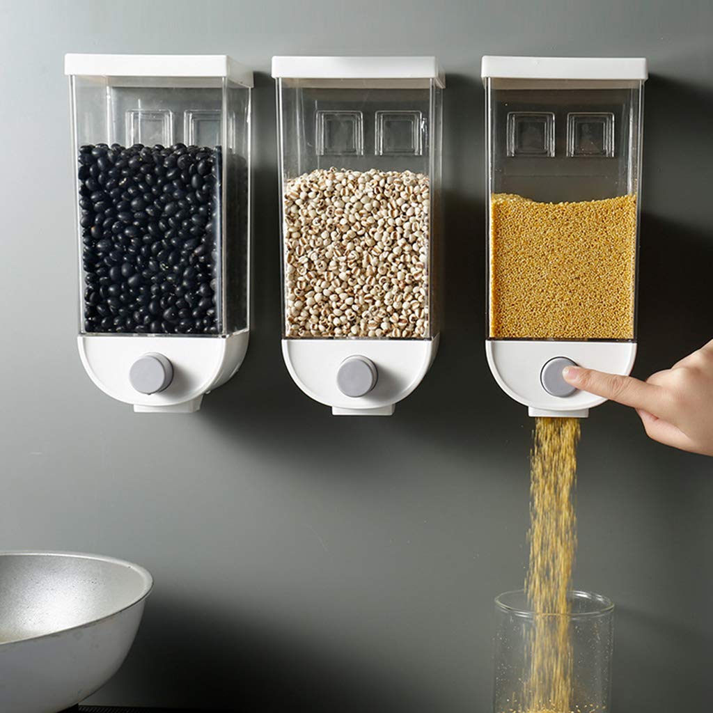 Wall Mounted Easy Press- Kitchen Food Storage Container Cereal Dispenser