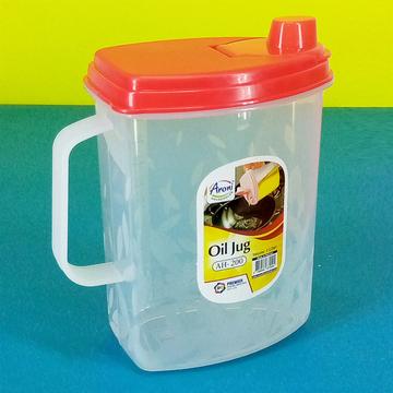 (Pack of 2)Oil Jug Plastic (1 Liter) Plastic Oil Jug High quality beautiful design, Cooking Essentials Multicolor