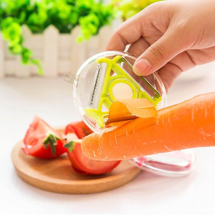 (Pack of 2) 3 in 1 Compact Multifunctional Rotary Peeler for Potato and Vegetables Fruits