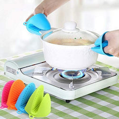 2Pcs Silicone Cooking Pinch Grips Oven Mitts - Heat Resistant Gloves Clips Insulation Non Stick