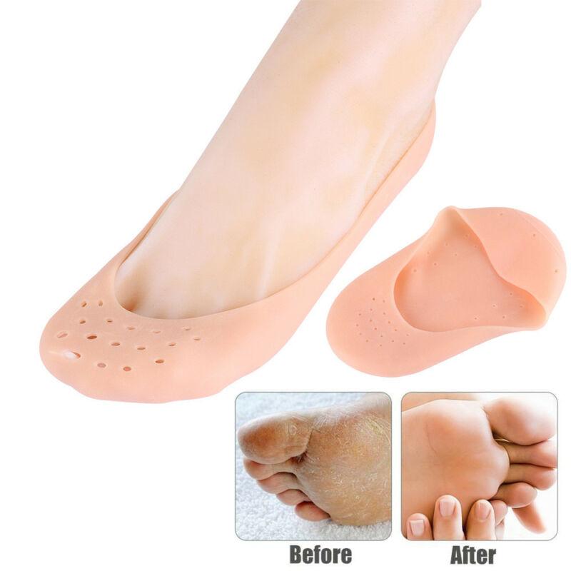 2 Pair ( 4PCS ) Anti Crack Full Length Silicone Foot Protector Moisturizing Socks for Foot-Care and Heel Cracks