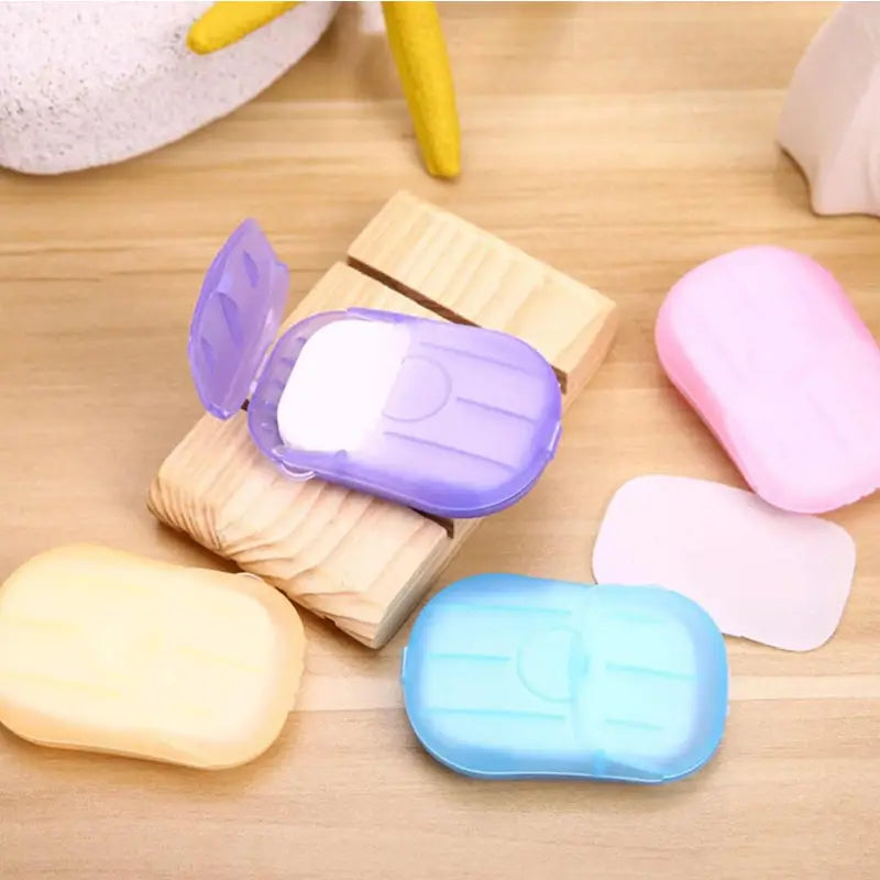 (Pack of 10) Portable Disposable Paper Soap Box Cleaning Washing Hand Bath Toiletry Paper Soap
