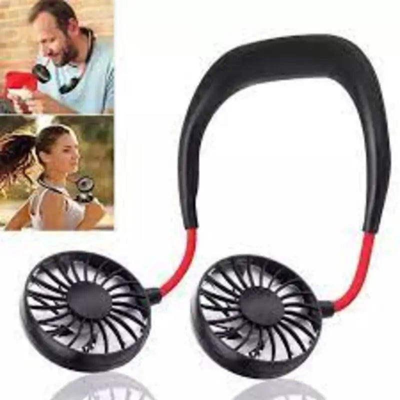 Wearable Cooler Fan with Dual Wind Head for Traveling Outdoor