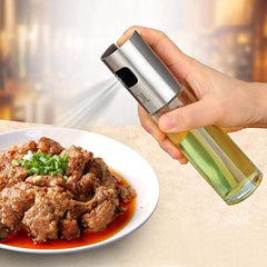Olive Oil Sprayer, 100ml Stainless Steel Oil Vinegar Spray Bottle Dispenser Seasoning Kettle Kitchen Tool