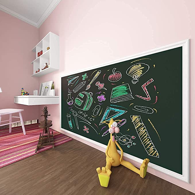 DIY Large Size Chalkboard Sticker Paper - Black Board Wall Adhesive Contact Paper Roll - 1.5x4Feet - Black( Free home delivery )
