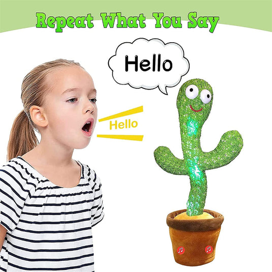 Dancing Cactus Toy with Recording - Rechargable /Cell Operated Plush Funny Electronic Shaking Cactus Singing Dancing