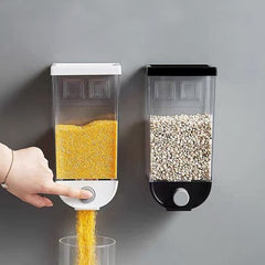 Wall Mounted Easy Press- Kitchen Food Storage Container Cereal Dispenser