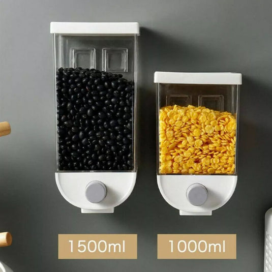 Wall mounted Food cereal Jar, 1000ML Easy Press Kitchen Food Storage Container