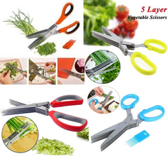 5 Layers Of Multi-Functional Stainless Steel Kitchen Scissors